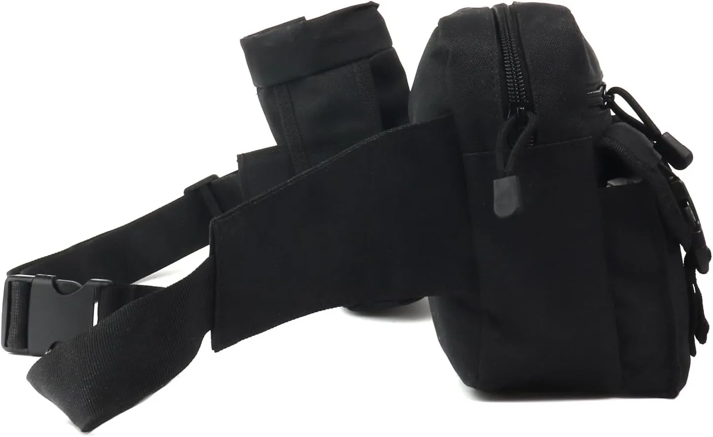 Fanny Pack Tactical Water Bottle Waist Pack Military Fanny Packs MOLLE Army Waist Bag Utility Hip Belt EDC Pack Bag for Outdoors Traveling Camping Hunting Running Cycling Fishing Dog Walking (Black)