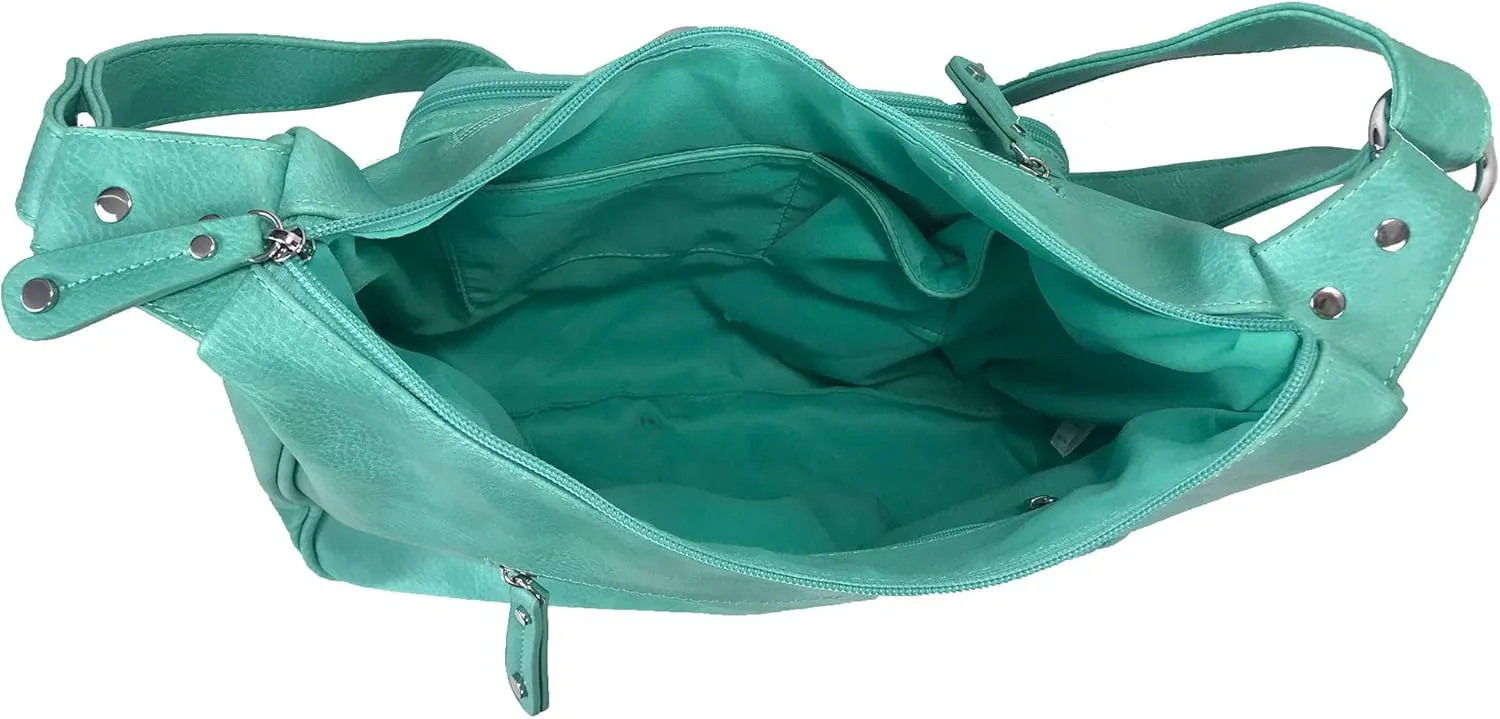 Fashion Locking Concealed Carry Big Hobo Bag CCW Cross Body Bag with Credit Card Slots