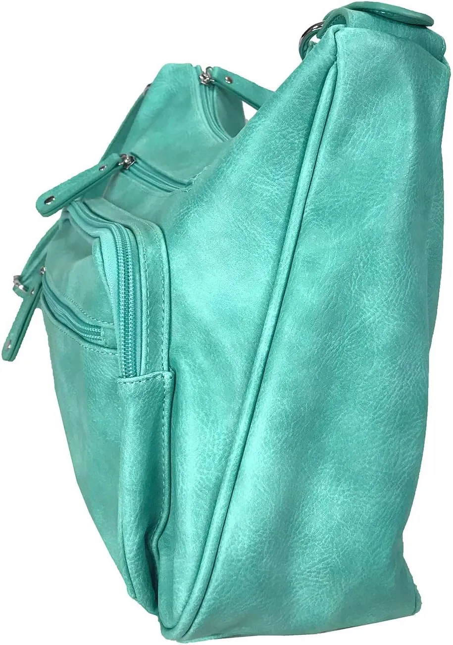 Fashion Locking Concealed Carry Big Hobo Bag CCW Cross Body Bag with Credit Card Slots