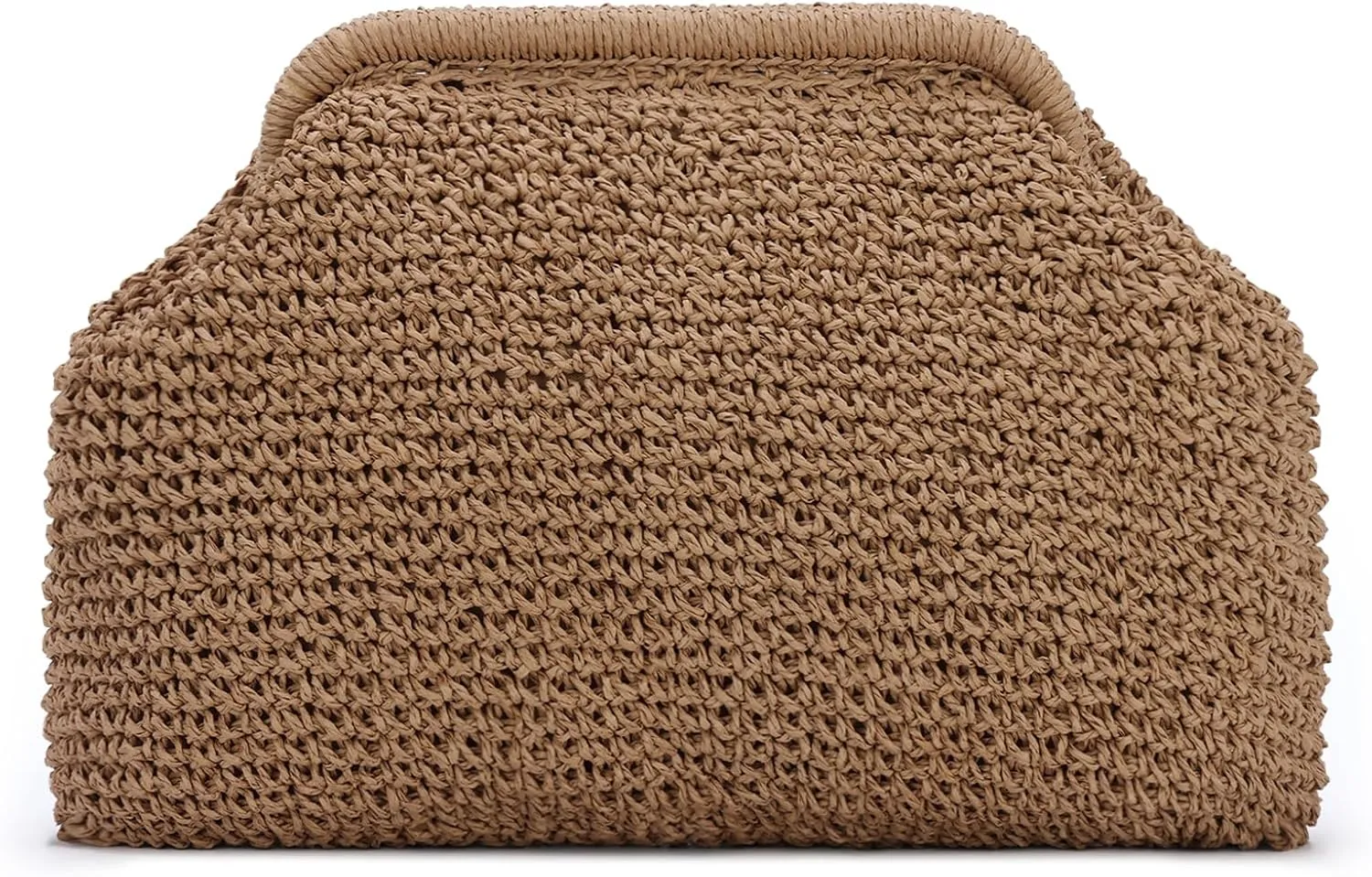 Fecialy Straw Clutch Purses for Women Woven Dumpling Handbag Summer Beach Clutch Wicker Raffia Crossbody Purses