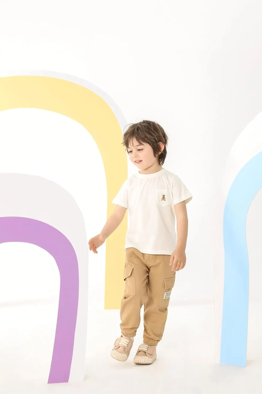 Feidoog Toddler Baby Boys 2/3 Pack Sweatpants Solid Cotton Elastic Waist Trousers Active Jogger Pants