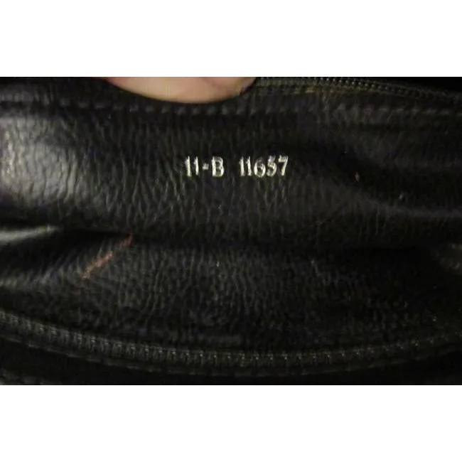 Fendi Line Two Way Style Purses Black Leather With Embossed Janus Head Design Cross Body Bag