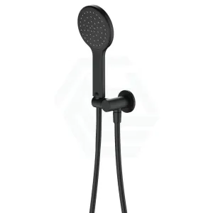 Fienza Kaya Matt Black Hand Shower with Round Plate