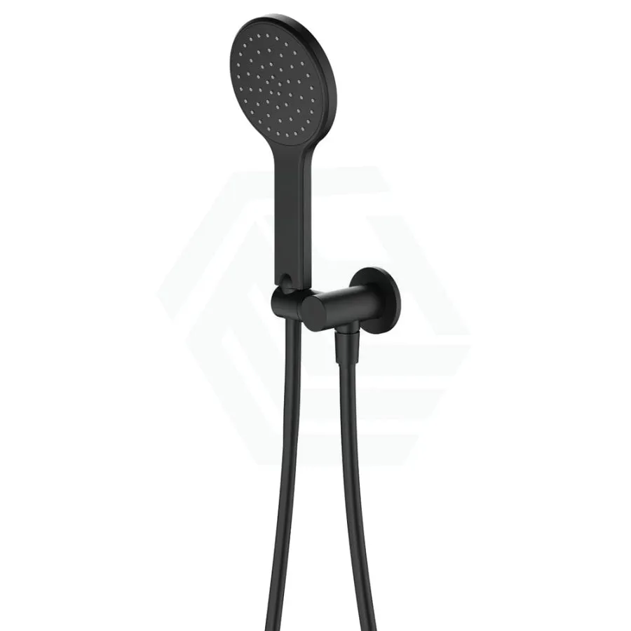Fienza Kaya Matt Black Hand Shower with Round Plate