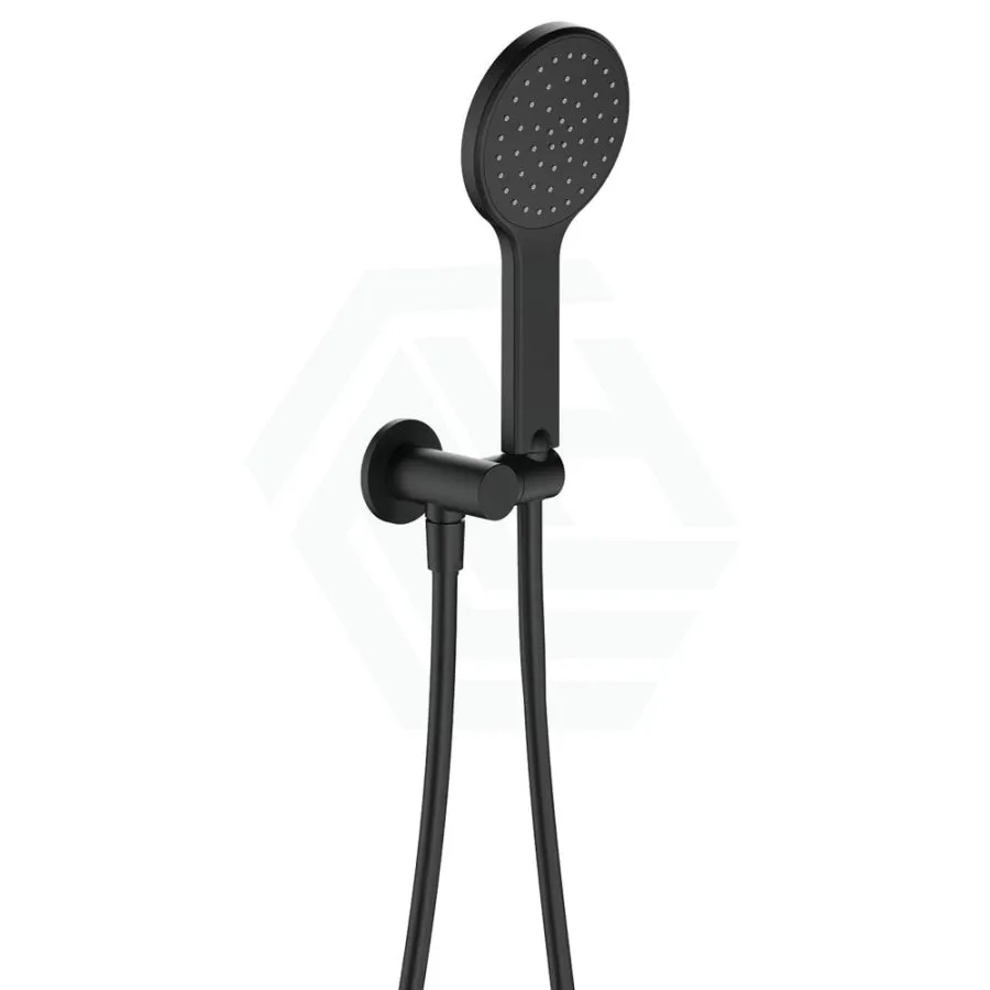 Fienza Kaya Matt Black Hand Shower with Round Plate