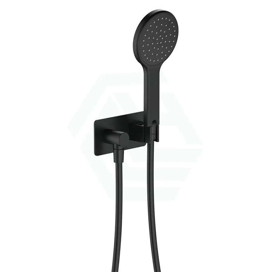 Fienza Kaya Matte Black Hand Shower with Rectangle Plate