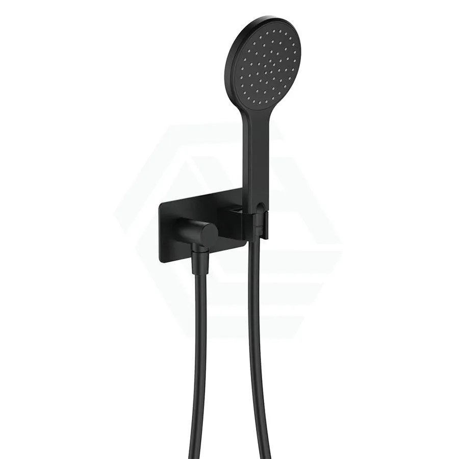 Fienza Kaya Matte Black Hand Shower with Rectangle Plate
