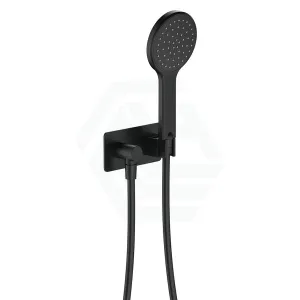 Fienza Kaya Matte Black Hand Shower with Rectangle Plate