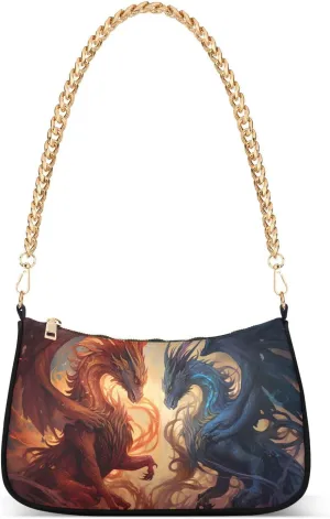 Fighting Dragons Crossbody Bags for Women Tote Bag Women's Shoulder Handbags Clutch Purses for Women