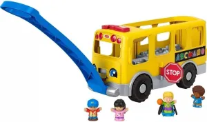 Fisher-Price Little People Toddler Learning Toy, Big Yellow Bus Musical Pull-Along Vehicle for Pretend Play Kids Ages 1  Years