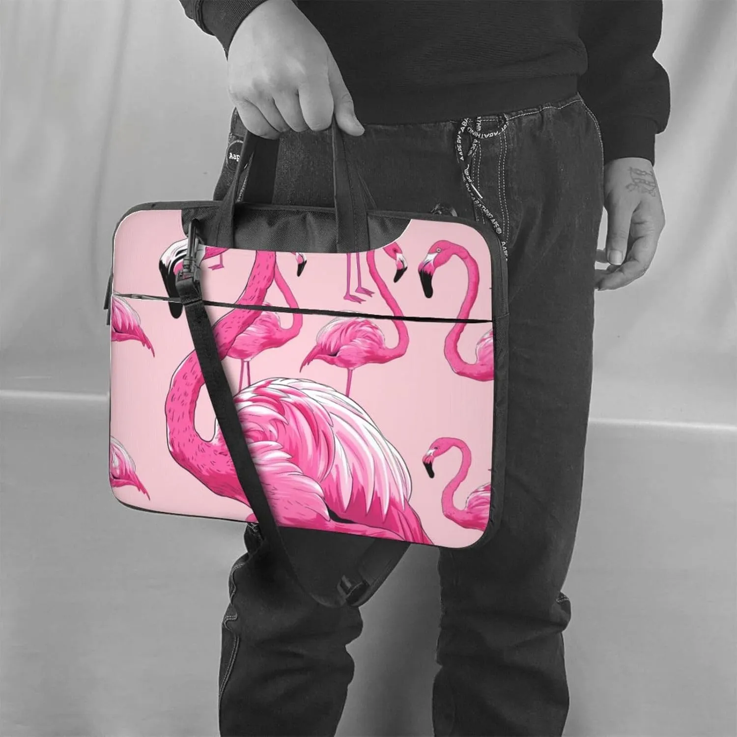 Flaming Printed Laptop Tote Bag, Laptop Tote Bag, Travel Bag, Business Computer Bag, Work Bag for Men and Women