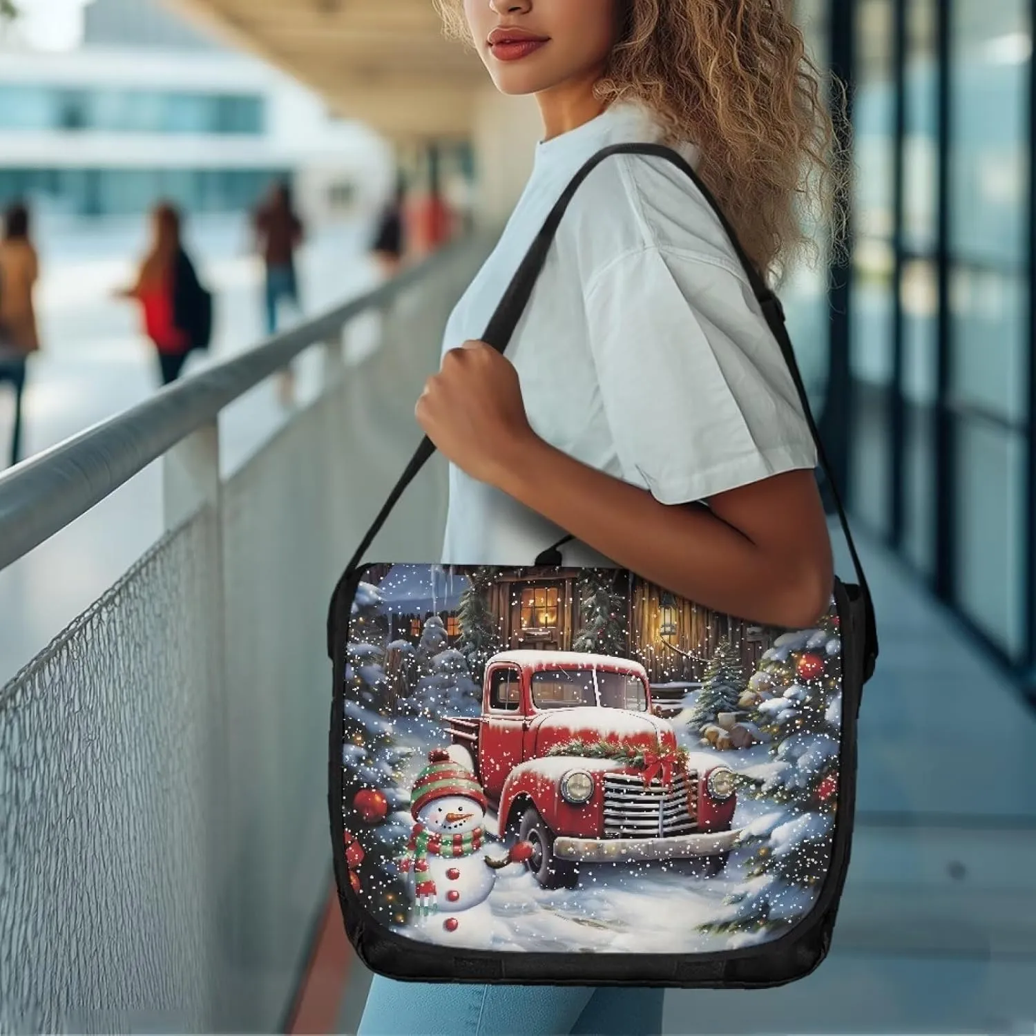 Flap Crossbody Bag for Women, Flapover Cross Body Shoulder Bag Top Handle RFID Blocking Pocket Laptop Handbag