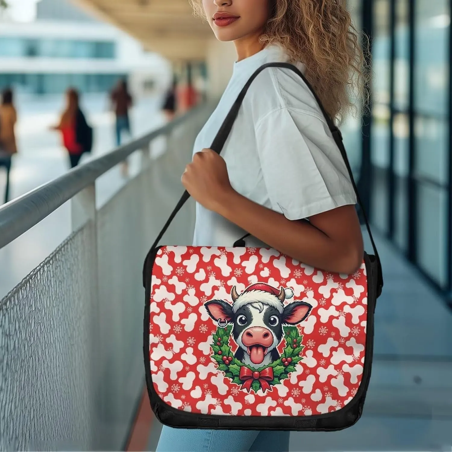 Flap Crossbody Bag for Women, Flapover Cross Body Shoulder Bag Top Handle RFID Blocking Pocket Laptop Handbag