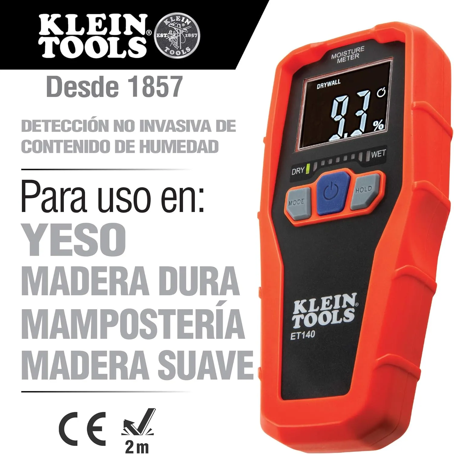 FLIR TG267 Thermal Camera & Klein Tools ET140 Pinless Moisture Meter for Non-Destructive Moisture Detection in Drywall, Wood, and Masonry; Detects up to 3/4-Inch Below Surface