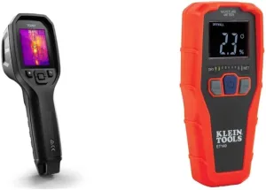 FLIR TG267 Thermal Camera & Klein Tools ET140 Pinless Moisture Meter for Non-Destructive Moisture Detection in Drywall, Wood, and Masonry; Detects up to 3/4-Inch Below Surface