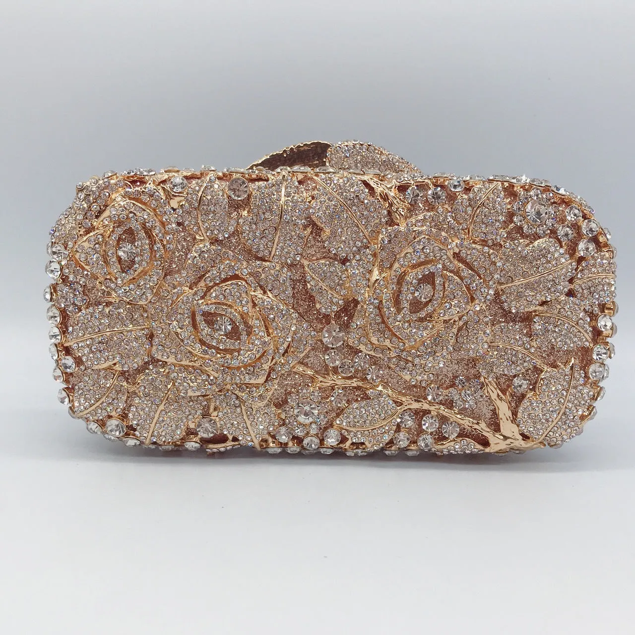 Floral Crystal Clutch Purse for Wedding Guest