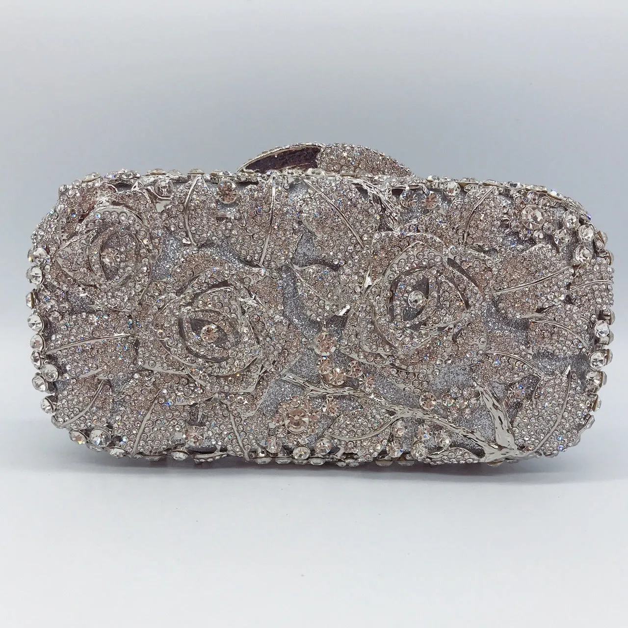 Floral Crystal Clutch Purse for Wedding Guest