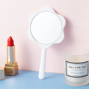 Flowers Handheld Mirror Beauty Gift Portable mini Handle Makeup Mirror
