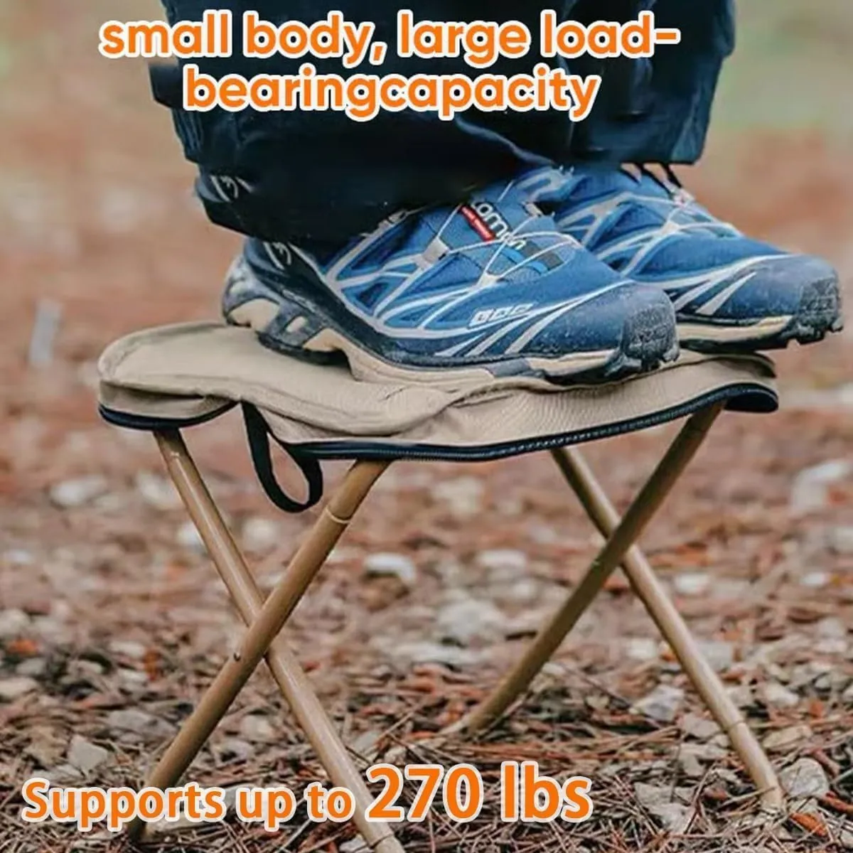 Foldable Backpack Stool,Mini Camping Collapsible Stool,Small Foldable Fishing Chair,Lightweight Outdoor Seat with Adjustable Strap,Portable Camping Stools & Collapsible Chair (Green, Large)