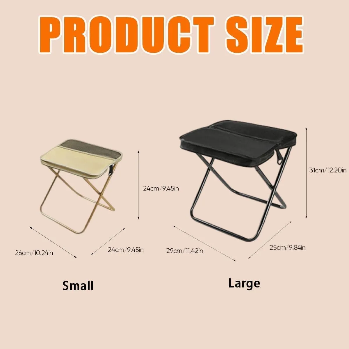 Foldable Backpack Stool,Mini Camping Collapsible Stool,Small Foldable Fishing Chair,Lightweight Outdoor Seat with Adjustable Strap,Portable Camping Stools & Collapsible Chair (Green, Large)
