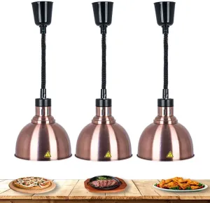 Food Heat Lamp, 220V 250W Warmer Lamp Hose Retractable for Restaurant Supplies, High Power Commercial Kitchen Equipment Hotel Warmers