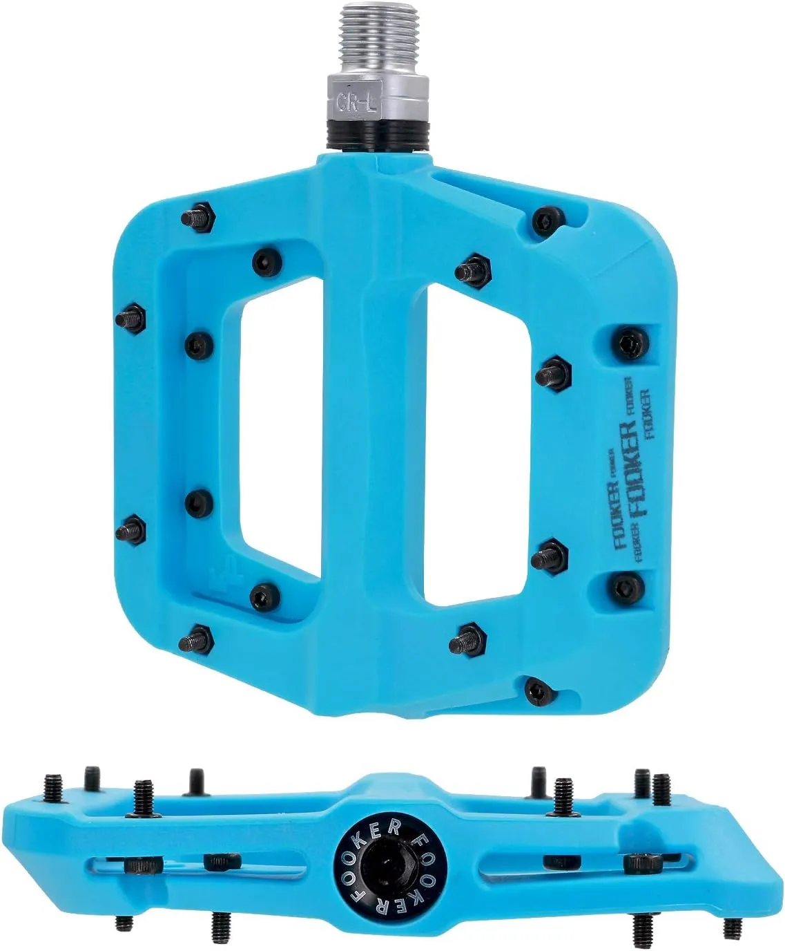 FOOKER MTB Pedals Mountain Bike Pedals 3 Bearing Non-Slip Lightweight Nylon Fiber Bicycle Platform Pedals for BMX MTB 9/16"