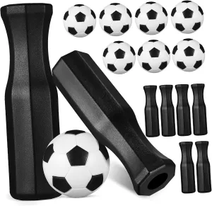 Foosball Handles Replacement Set 8 Octagonal Handles 8 Balls Easy to Install for Your Table Soccer Game