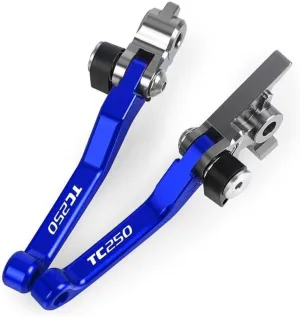 for H&usqvarna TC250 2014 2015 2016 2017 2018 2019 2020 2021 Motocross Dirt Bike CNC Aluminum Brake Clutch Levers Foldable Lever Motorcycle Pivot Lever Lever Handle(Blue)
