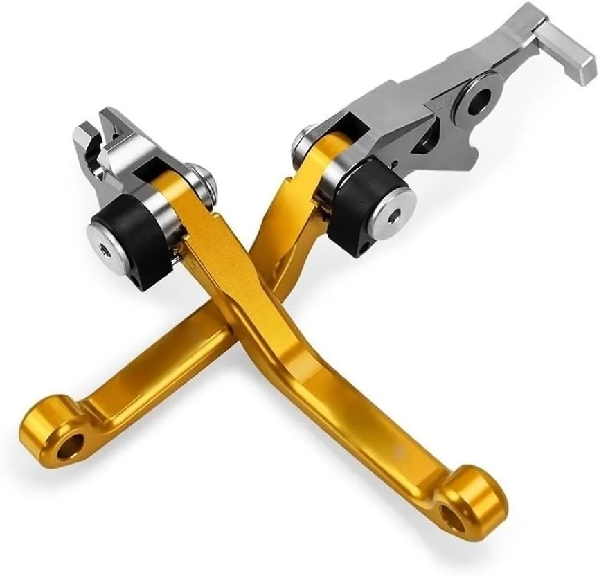 for Hon&da CR125R 1992-2003 2002 2001 2000 1999 Motocross Dirt Bike CNC Aluminum Brake Clutch Levers Foldable Lever Motorcycle Pivot Lever Lever Handle(Gold)