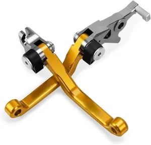 for Hon&da CR125R 1992-2003 2002 2001 2000 1999 Motocross Dirt Bike CNC Aluminum Brake Clutch Levers Foldable Lever Motorcycle Pivot Lever Lever Handle(Gold)