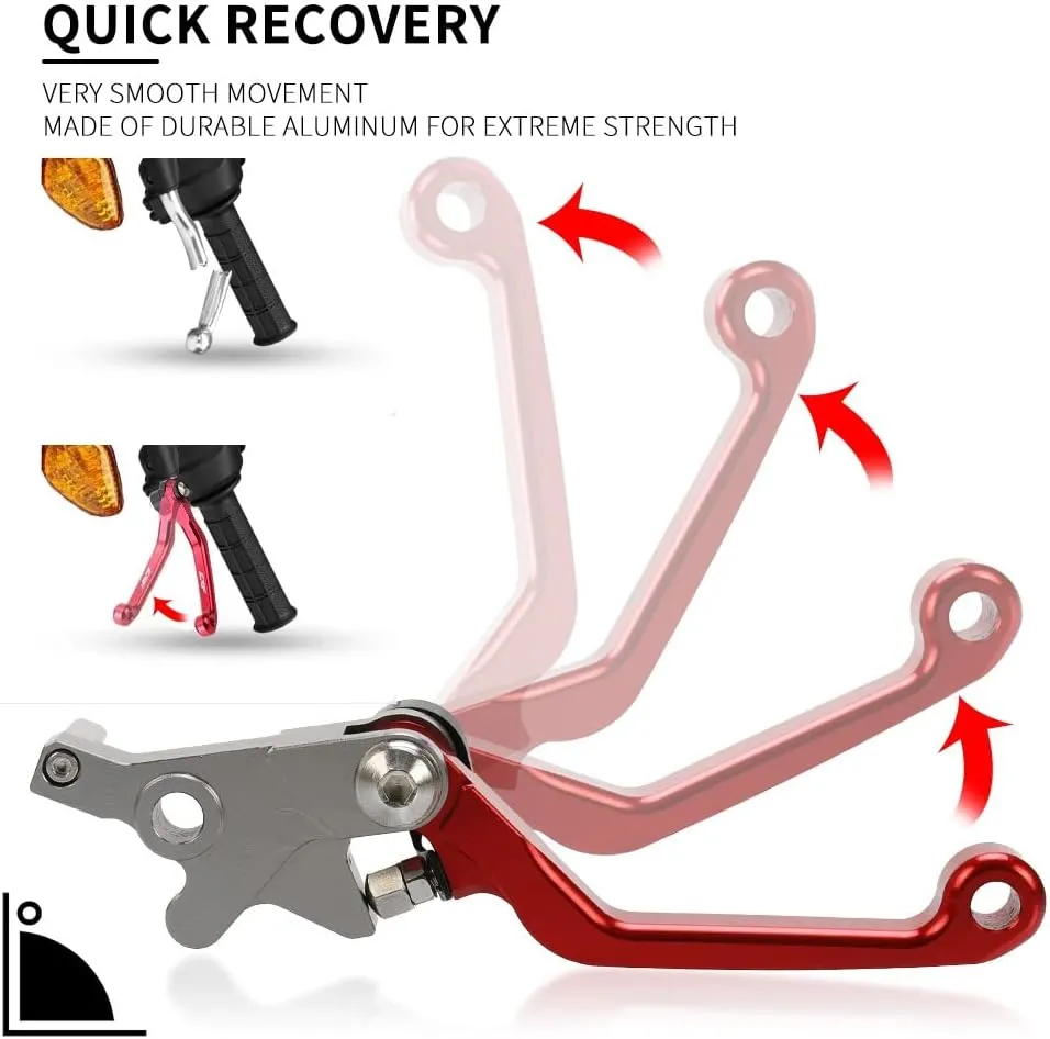 for Hon&da XR400 Motard 2005-2008 2007 Motocross Dirt Bike CNC Aluminum Brake Clutch Levers Foldable Lever Motorcycle Pivot Lever Lever (Color : Green)