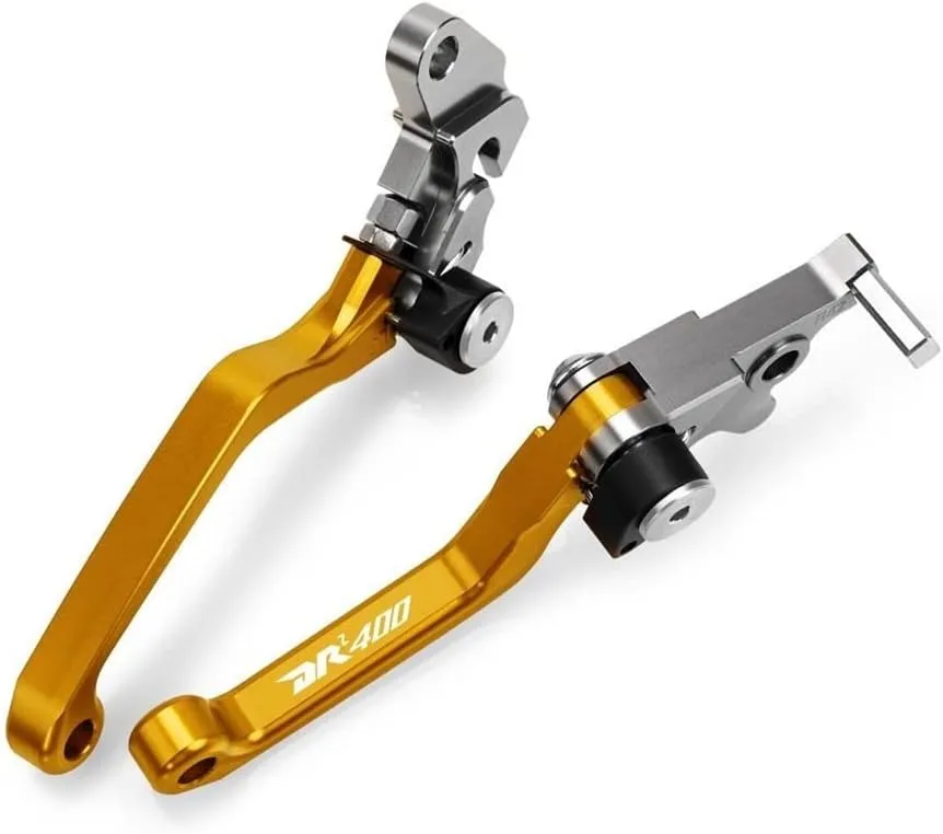 for Suzuki DRZ400 2000-2017 2016 2015 Motocross Dirt Bike CNC Aluminum Brake Clutch Levers Foldable Lever Motorcycle Pivot Lever Lever Handle(Gold)