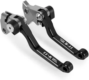 for Yama&ha TTR125L 2000-2017 2016 2015 Motocross Dirt Bike CNC Aluminum Brake Clutch Levers Foldable Lever Motorcycle Pivot Lever Lever Handle(Black)