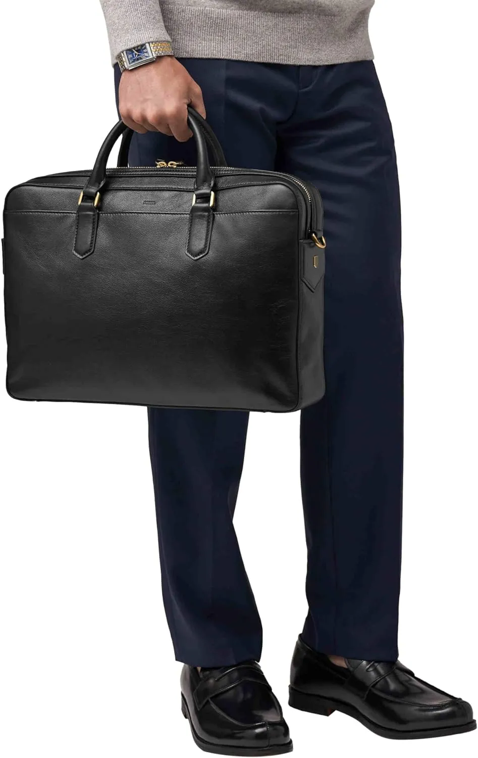 Fossil Men's Asher Leather Messenger Laptop Bag