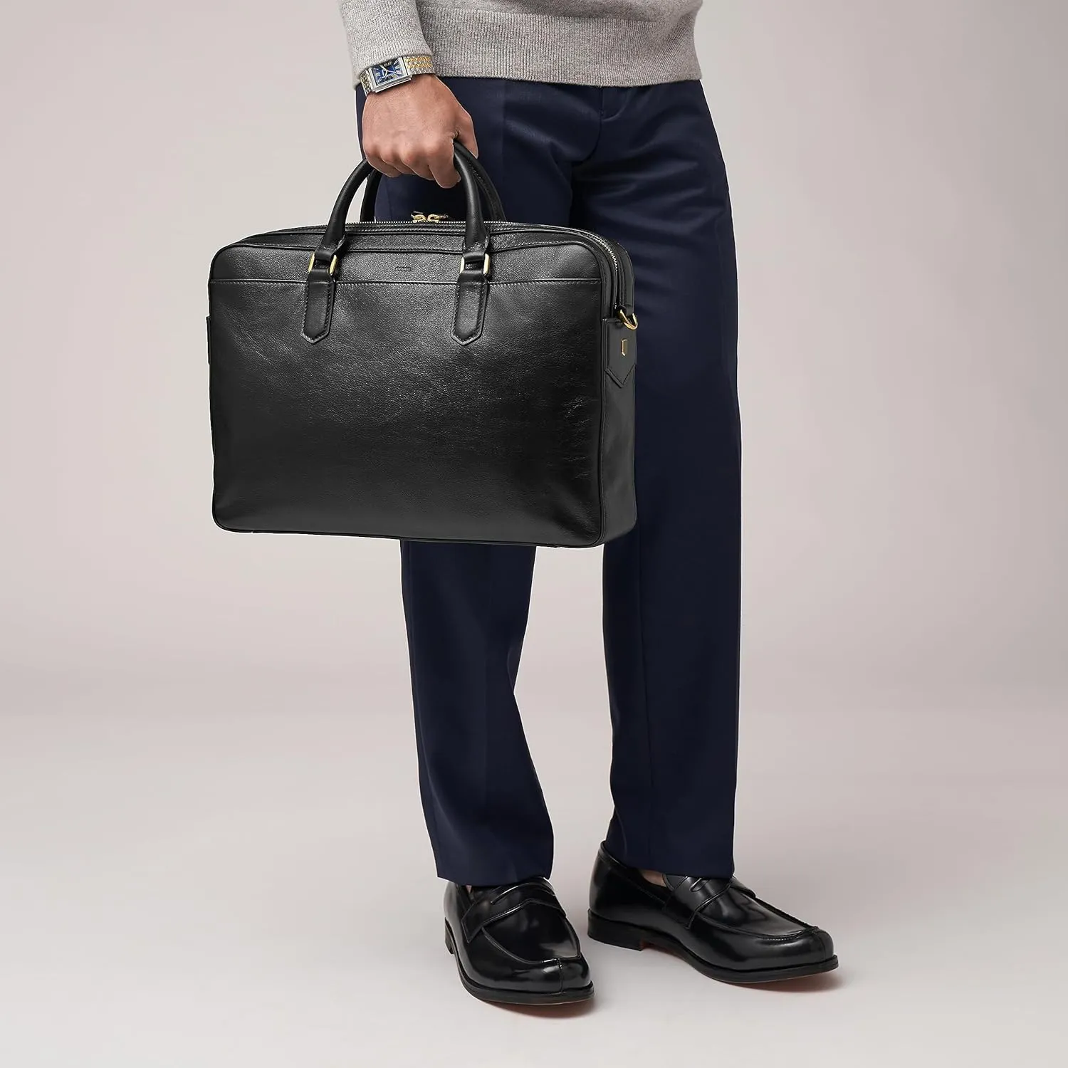 Fossil Men's Asher Leather Messenger Laptop Bag