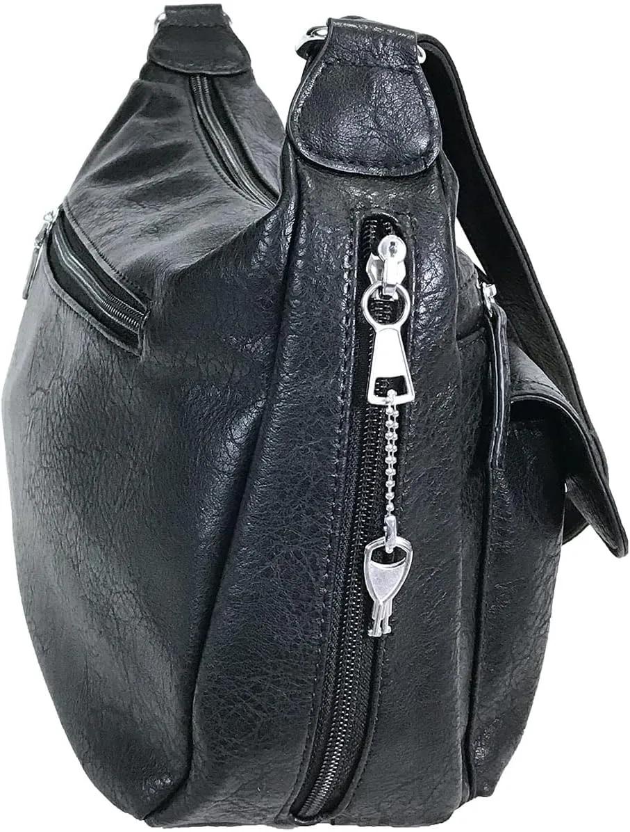 Front Pockets side Locking Concealed Carry Purse CCW Crossbody Bag