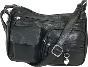 Front Pockets side Locking Concealed Carry Purse CCW Crossbody Bag