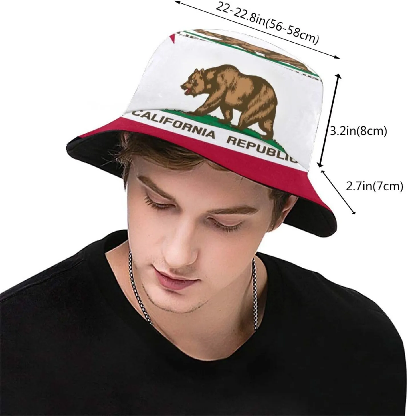 Funny Fashion State Flag Buckets Hat Women Men Summer Beach Sun Hat Packable Patriotic Fisherman Cap