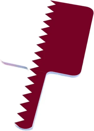 Funny The State of Qatar Flag Makeup Mirror with Handle, Square Cosmetic Hand Mirror, Portable Travel Handheld Mirror for Shaving, Facial Care White 9×16Cm
