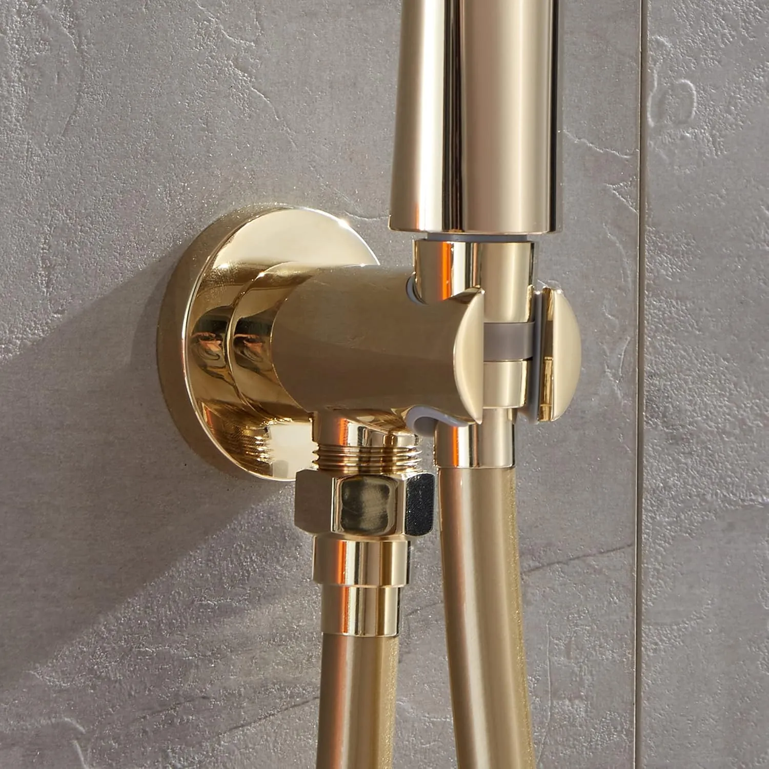 Gabrylly Shower System Polished Gold, Rain Shower Head System for Bathroom with High Pressure 12" Rain Shower head and 5-Setting Handheld Shower Head Set