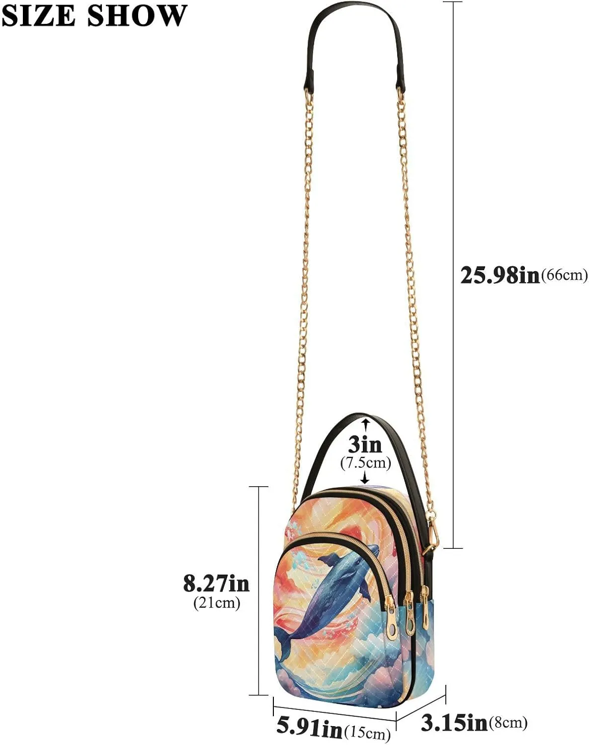 GAIGEO Fantasy Sea Of Clouds And Whale Shoulder Bag, Casual Crossbody Purse Crossbody Purse with Long Strap