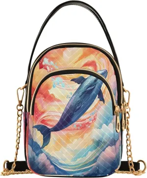 GAIGEO Fantasy Sea Of Clouds And Whale Shoulder Bag, Casual Crossbody Purse Crossbody Purse with Long Strap