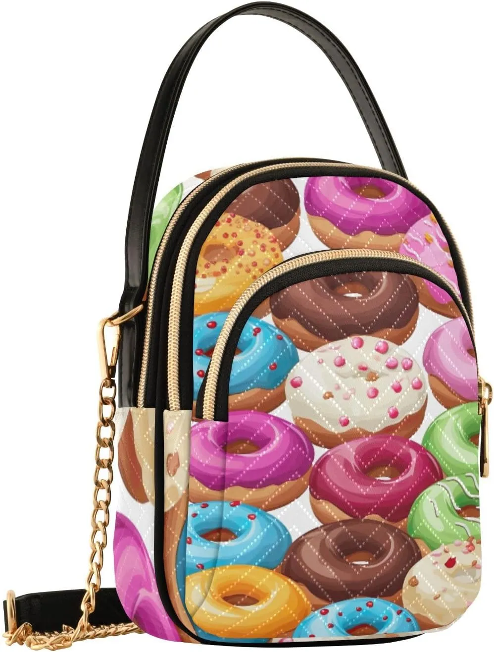 GAIGEO Multi Colors Donuts Shoulder Handbag, Crossbody with Removeable Strap, Modern Crossbody Bags for Women
