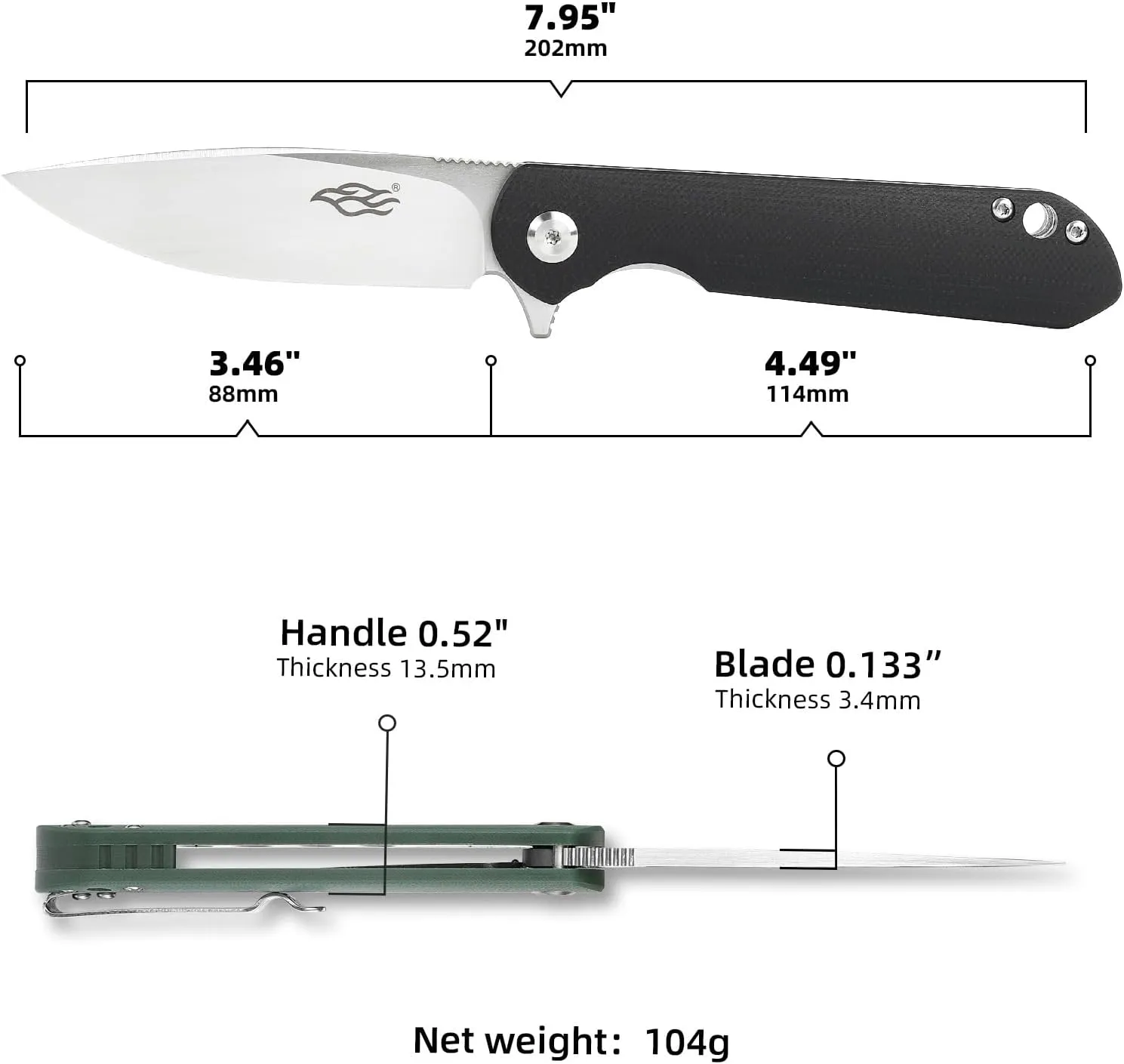Ganzo Firebird FH41 BK D2 Steel Blade G10 handle Pocket Folding Knife EDC Tool