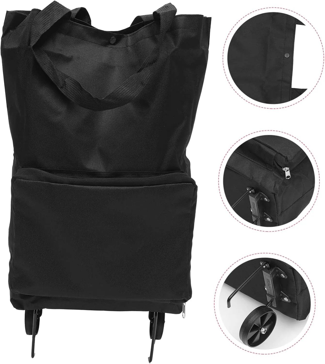 Garneck 2pcs Trolley Tug Bag Foldable Shopping Bag Stair Climbing Hand Trucks Folding Shopping Cart with Wheels