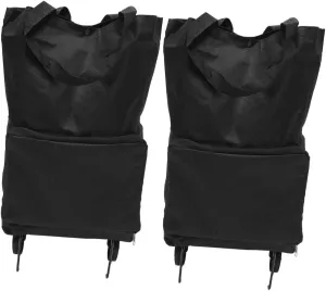 Garneck 2pcs Trolley Tug Bag Foldable Shopping Bag Stair Climbing Hand Trucks Folding Shopping Cart with Wheels