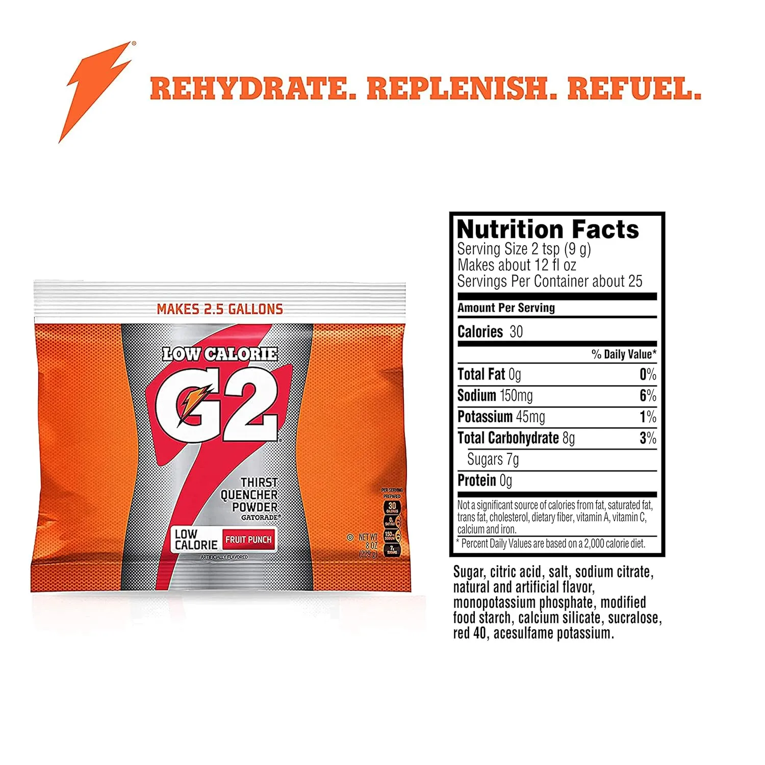 Gatorade Powder Bag Fruit Punch, 21 Ounce (Pack of 32)