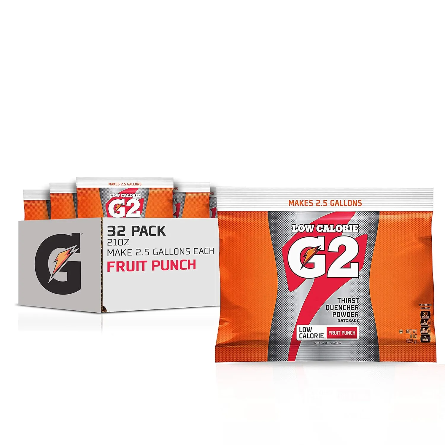 Gatorade Powder Bag Fruit Punch, 21 Ounce (Pack of 32)