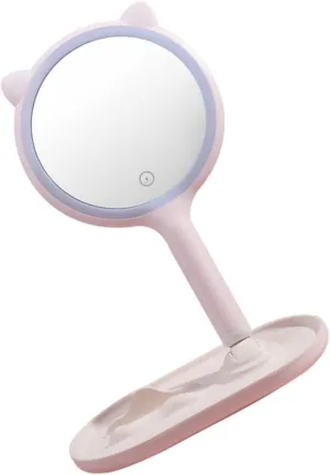 Gatuida Lighted Touch Screen Makeup Mirror Portable Double-Sided Led Magnified for Travel