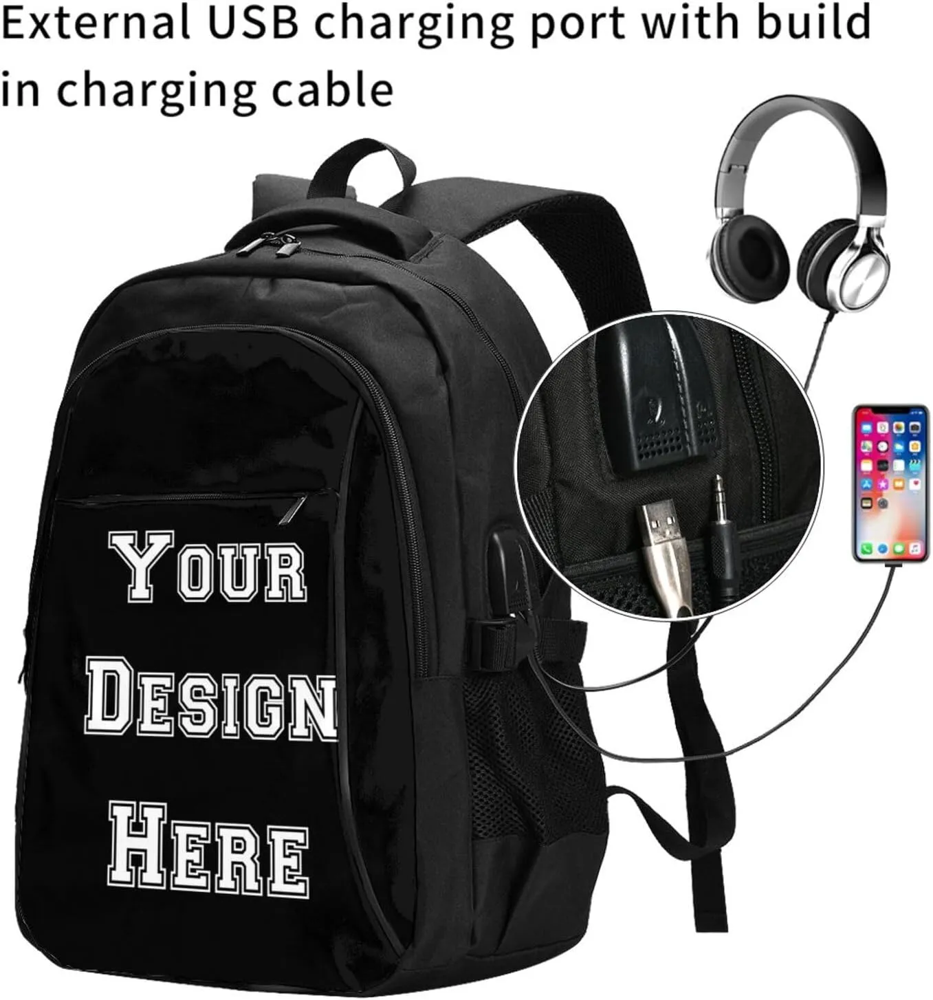 Generic Custom Backpack Large-capacity Casual Travel Laptop Bag Design Text Photo Logo Personalized Backpack,Extra Large